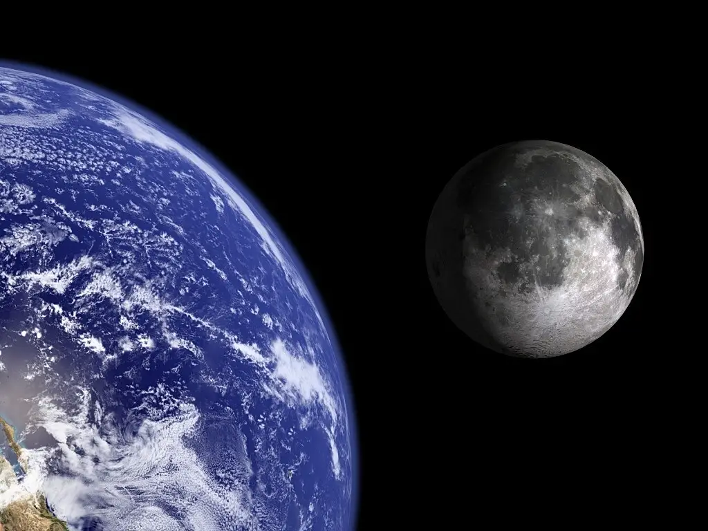 地球和月球。